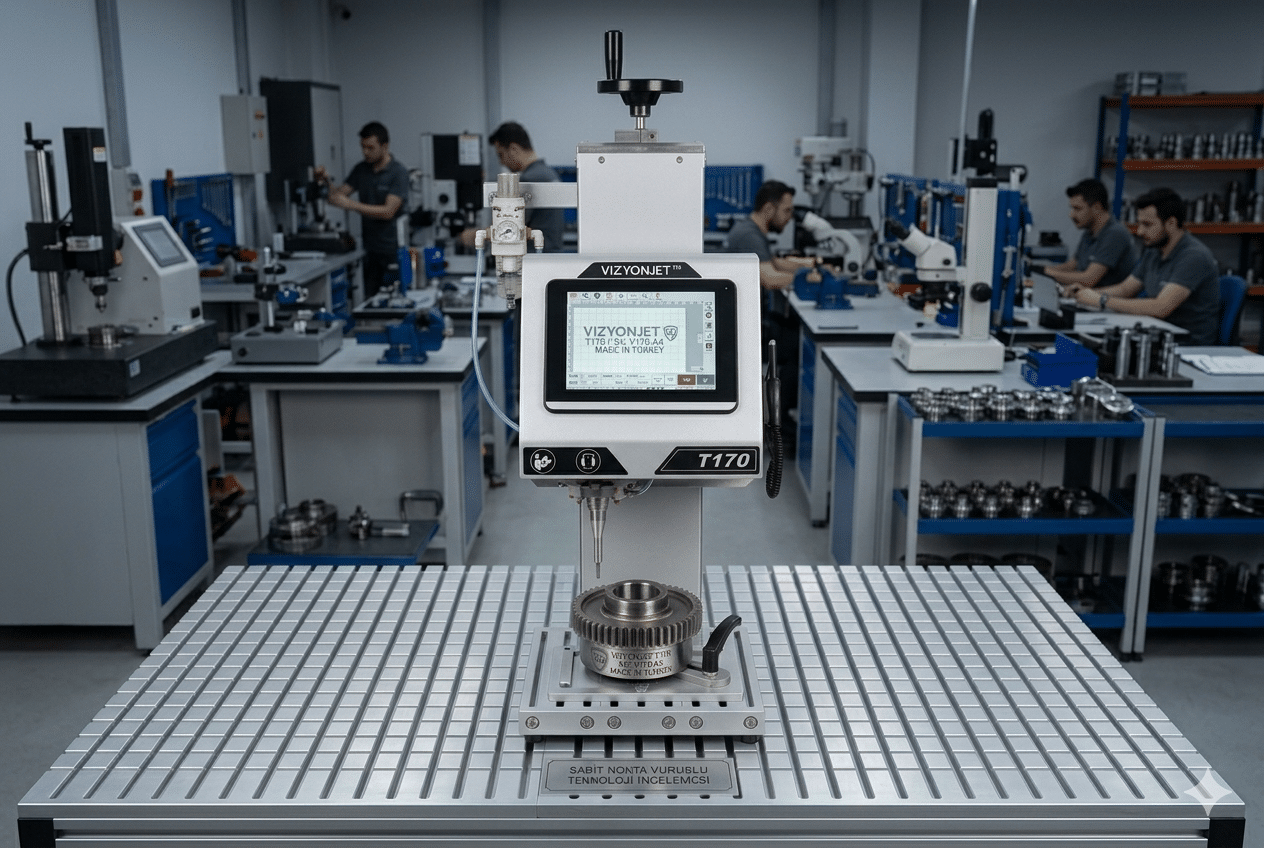sabit nokta vuruşlu markalama makinesi metal yüzey seri numarası işleme
