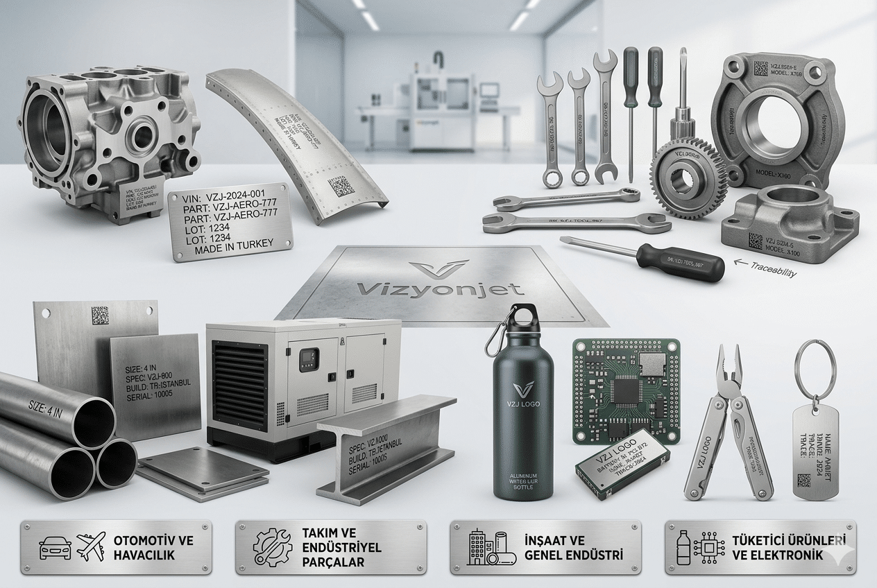 nokta vuruşlu markalama makinesi metal yüzey uygulaması