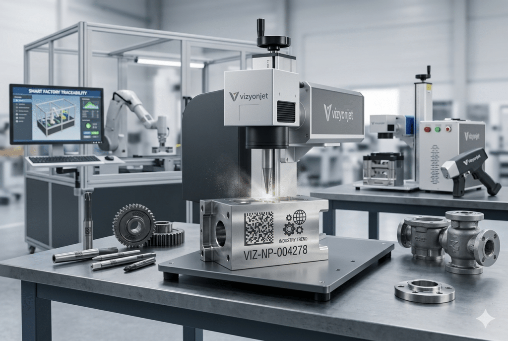 nokta vuruşlu markalama makinesi ile metal yüzey üzerine kalıcı işaretleme