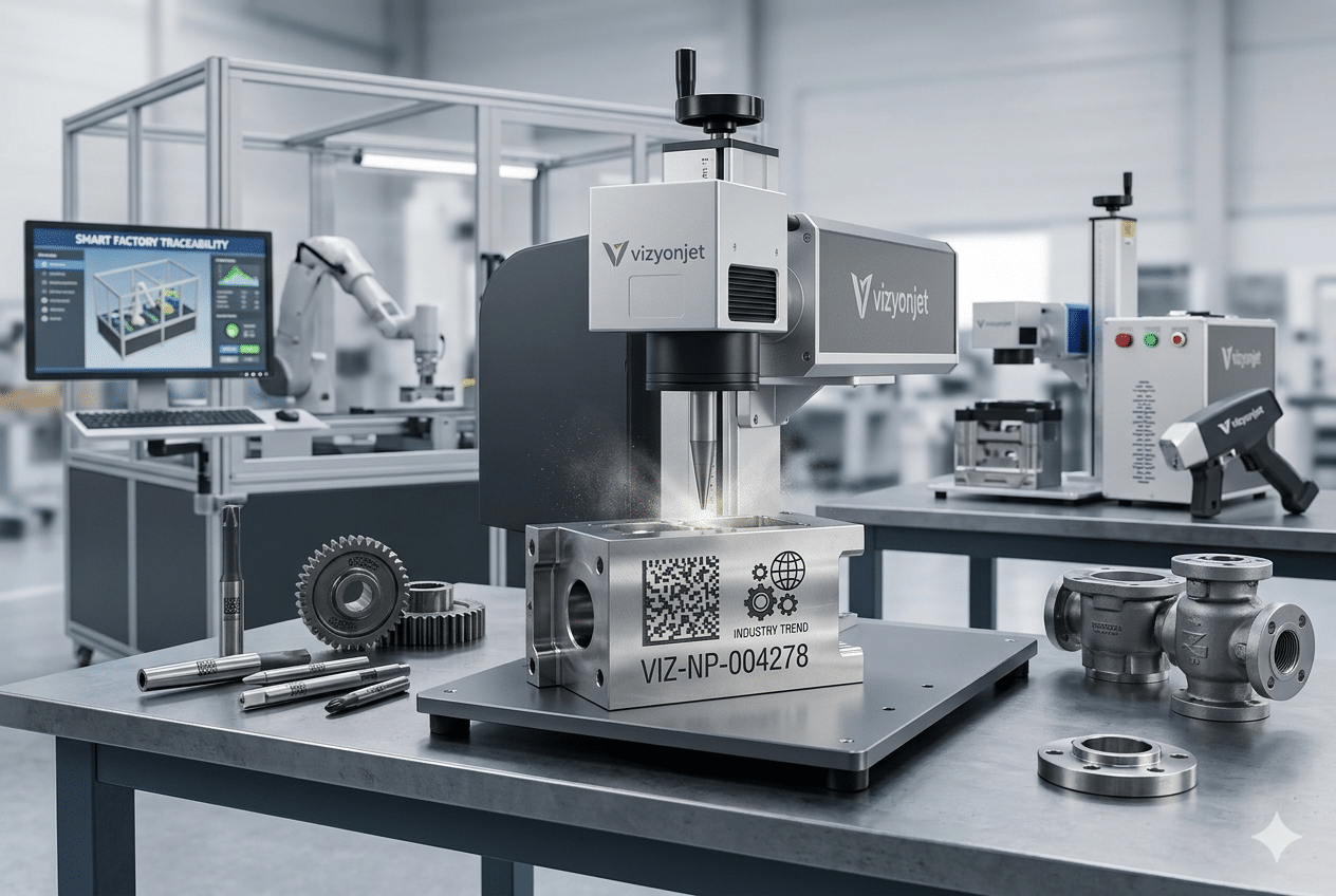 nokta vuruşlu markalama makinesi ile metal yüzey üzerine kalıcı işaretleme